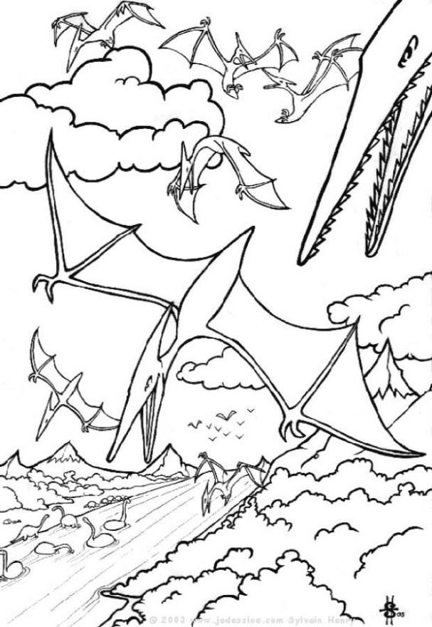 dinosaurier in der luft Malvorlage dinosaurier in der luft