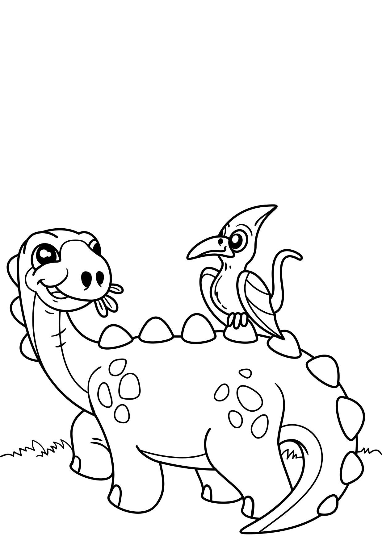 dinosaurier mit vogel Malvorlage dinosaurier mit vogel