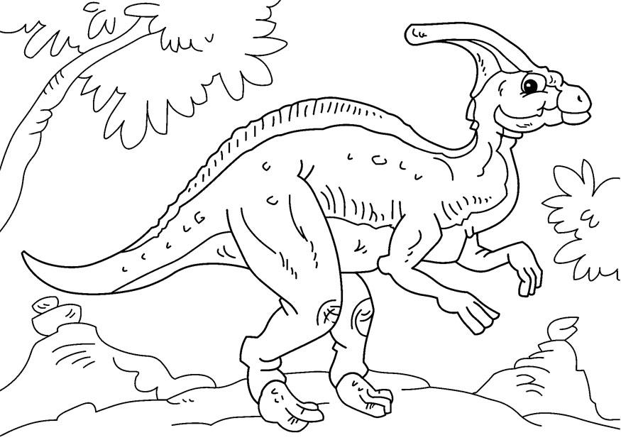 Malvorlage dinosaurier - parasaurolophus