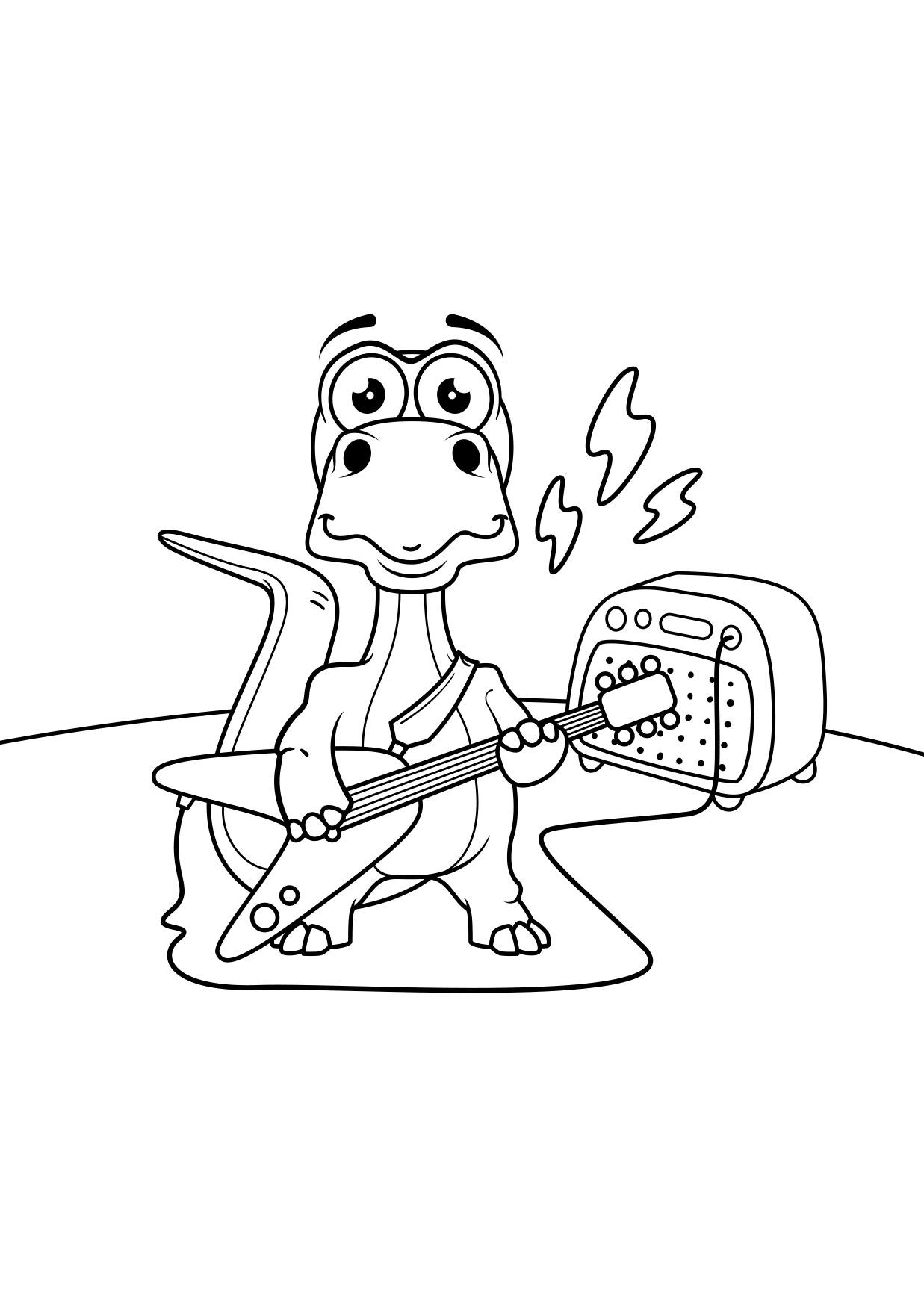 dinosaurier spielt gitarre Malvorlage dinosaurier spielt gitarre