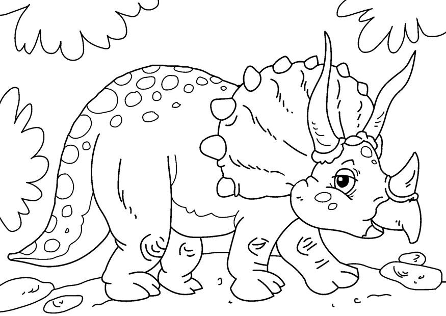 Malvorlage dinosaurier - triceratops
