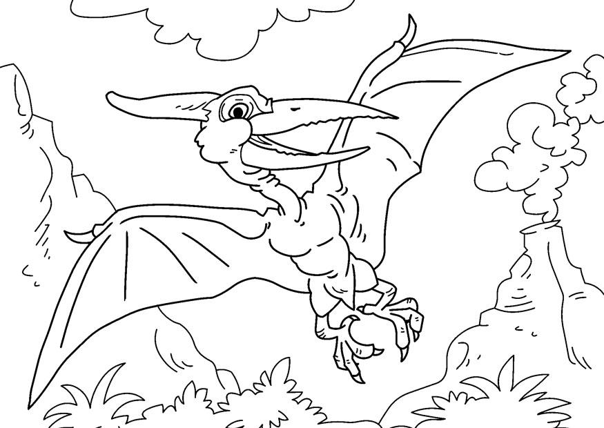 Malvorlage dinosauurier - pteranodon