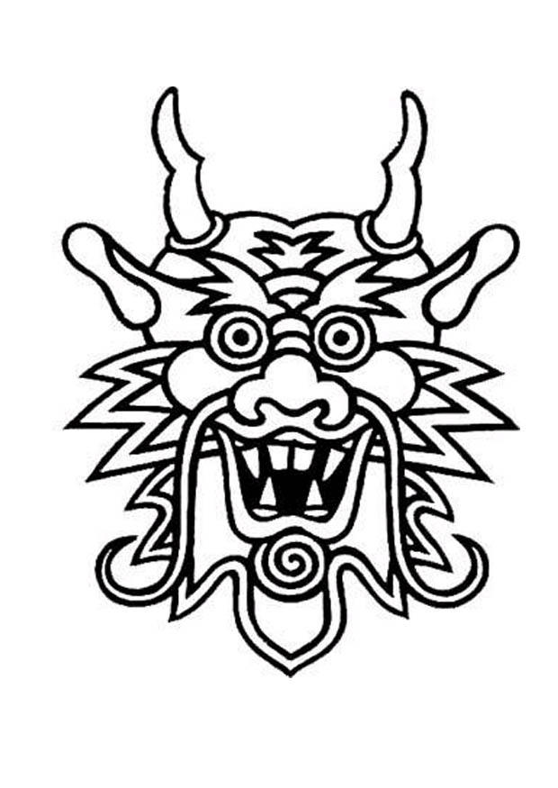 drachenmaske Malvorlage drachenmaske