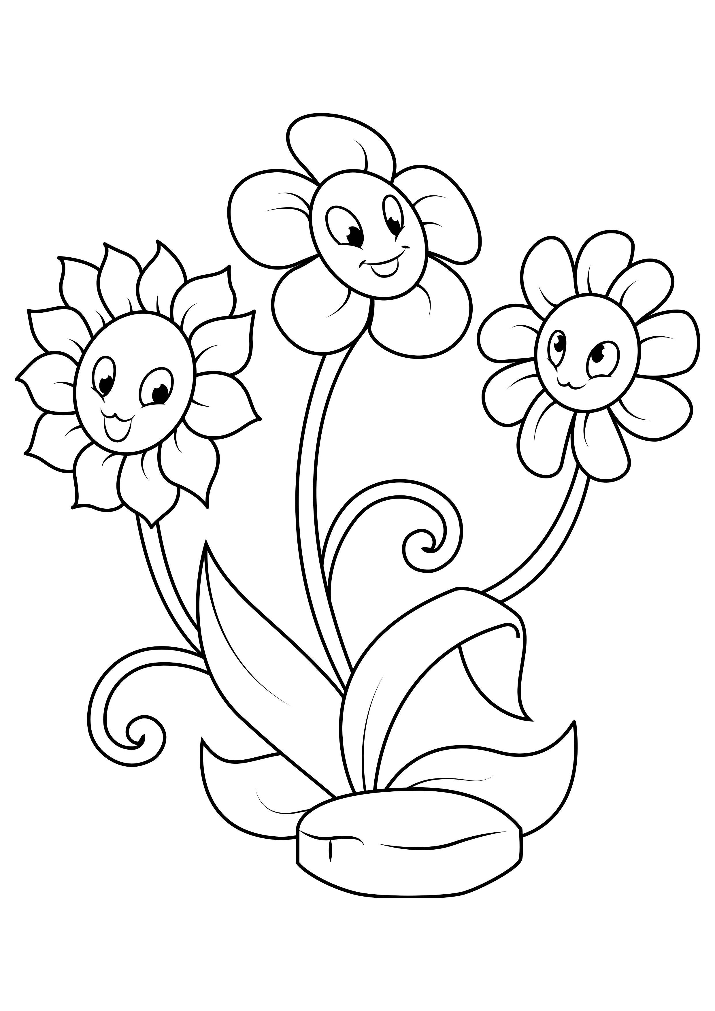 drei blumen Malvorlage drei blumen