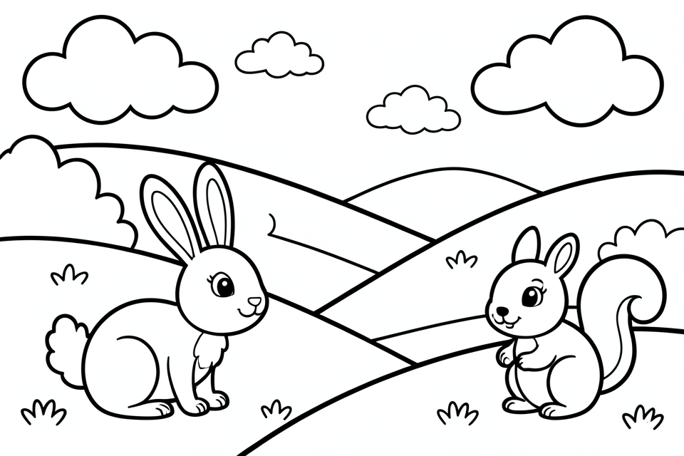 eichhA¶rnchen und kaninchen Malvorlage eichhA¶rnchen und kaninchen
