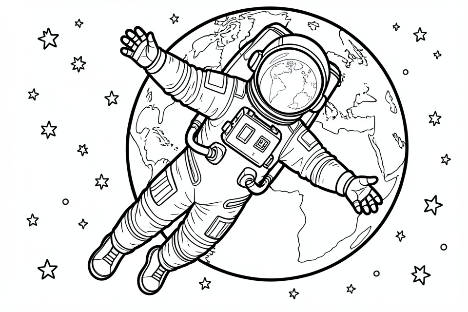 ein astronaut im weltraum Malvorlage ein astronaut im weltraum