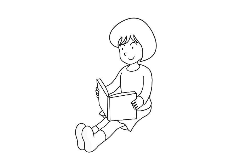Malvorlage ein buch lesen