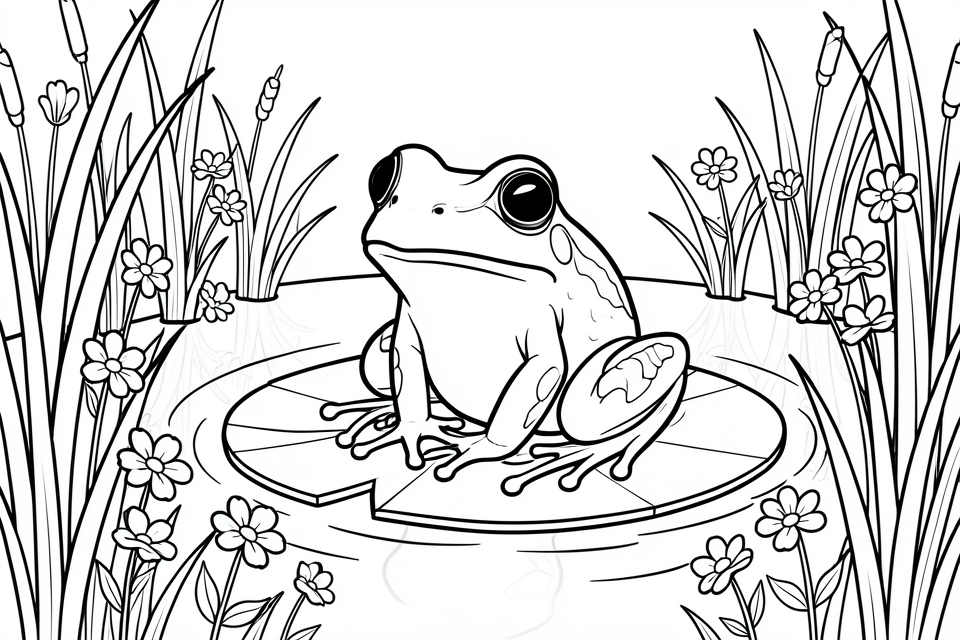 ein frosch in einem teich Malvorlage ein frosch in einem teich