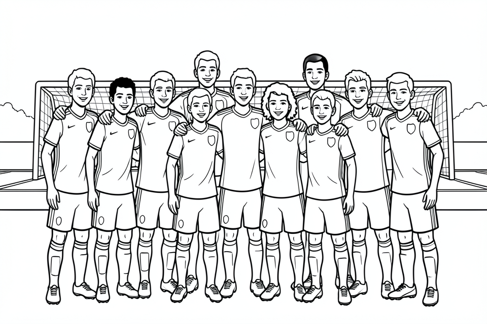 eine fuAballmannschaft Malvorlage eine fuAballmannschaft