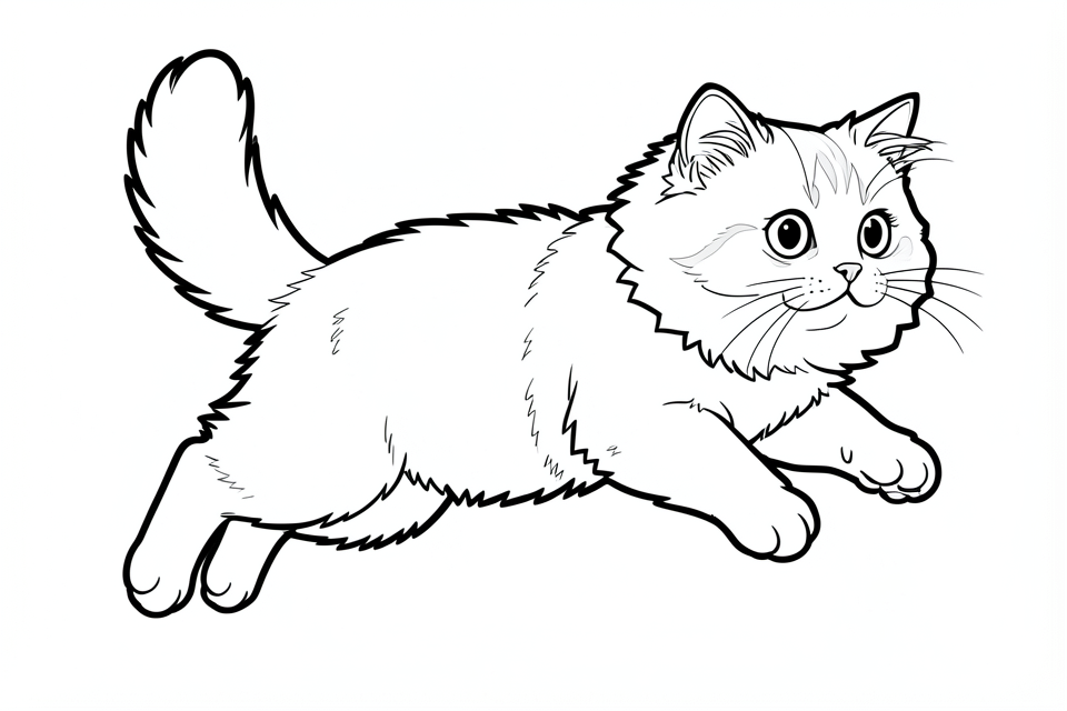 eine perserkatze, die springt Malvorlage eine perserkatze, die springt