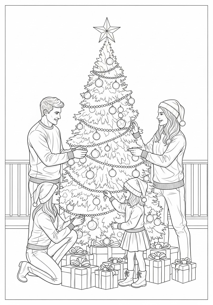 einen weihnachtsbaum schmA¼cken Malvorlage einen weihnachtsbaum schmA¼cken
