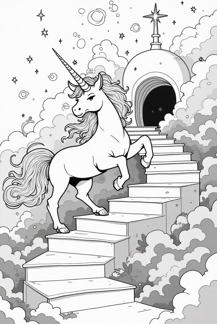einhorn auf dem weg zur magischen hA¶hle Malvorlage einhorn auf dem weg zur magischen hA¶hle