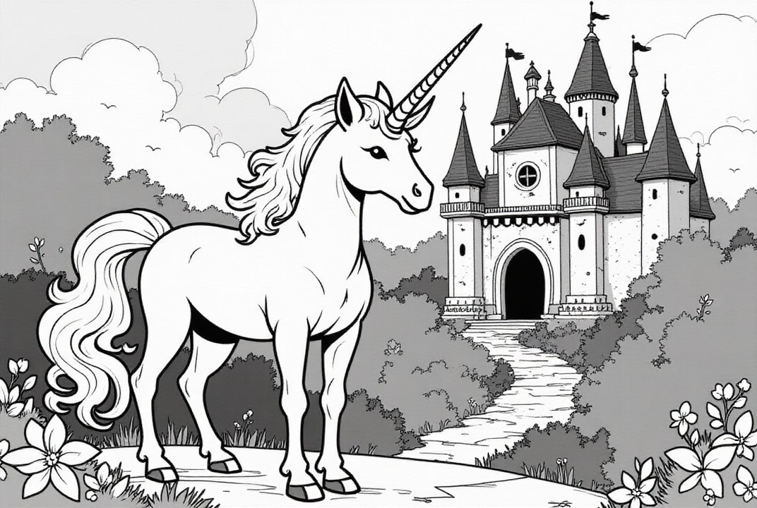 einhorn fA¼r magisches schloss Malvorlage einhorn fA¼r magisches schloss
