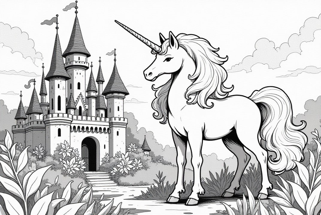 einhorn fA¼r schloss Malvorlage einhorn fA¼r schloss