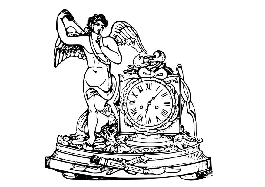 engel mit uhr Malvorlage engel mit uhr