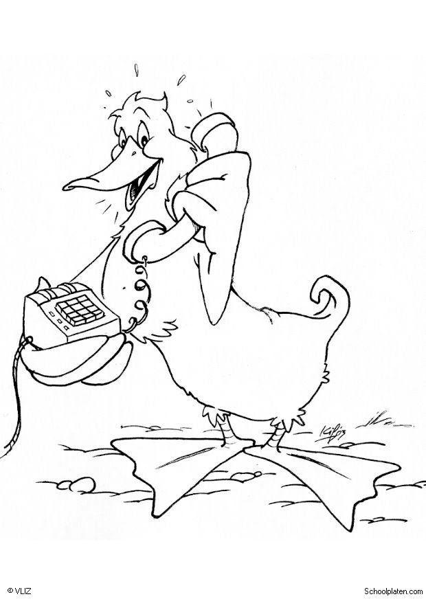 ente mit telefon Malvorlage ente mit telefon