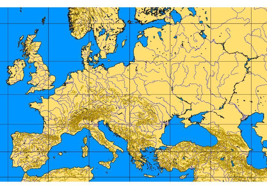 europa mit berglinien und flA¼ssen Bild europa mit berglinien und flA¼ssen
