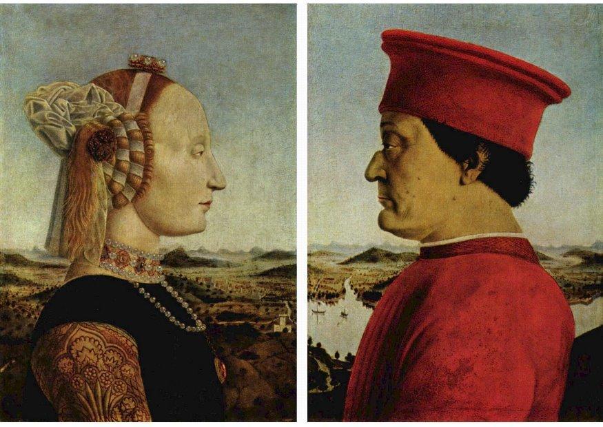 federico da montefeltro und seine frau, battista sforza Bild federico da montefeltro und seine frau, battista sforza