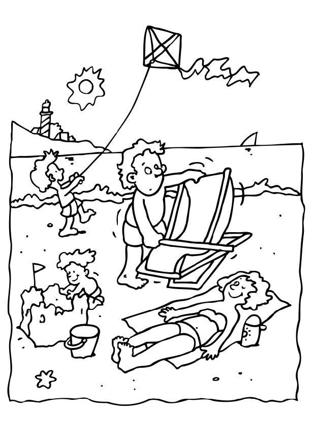 ferien am strand Malvorlage ferien am strand