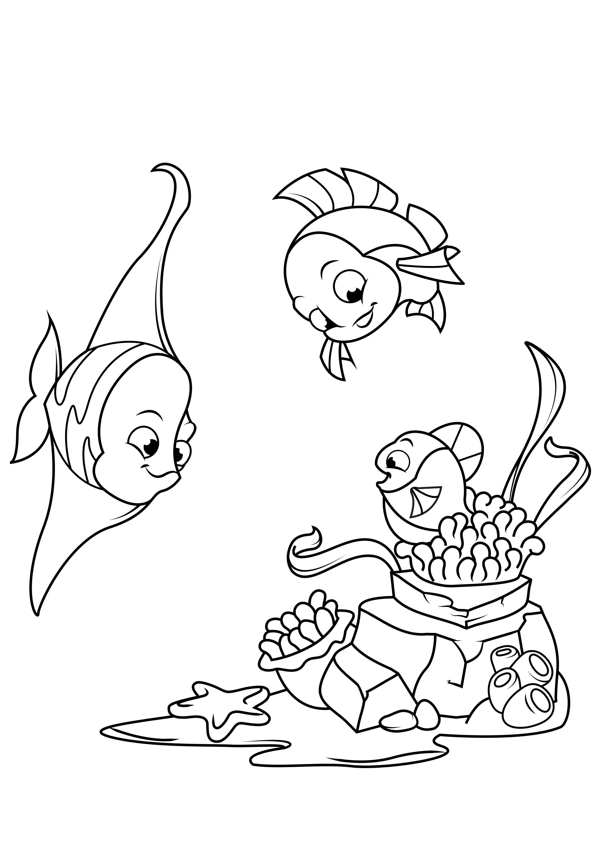 fisch spielt verstecken Malvorlage fisch spielt verstecken