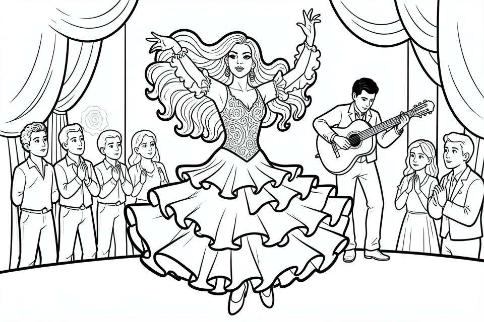 flamenco Malvorlage flamenco