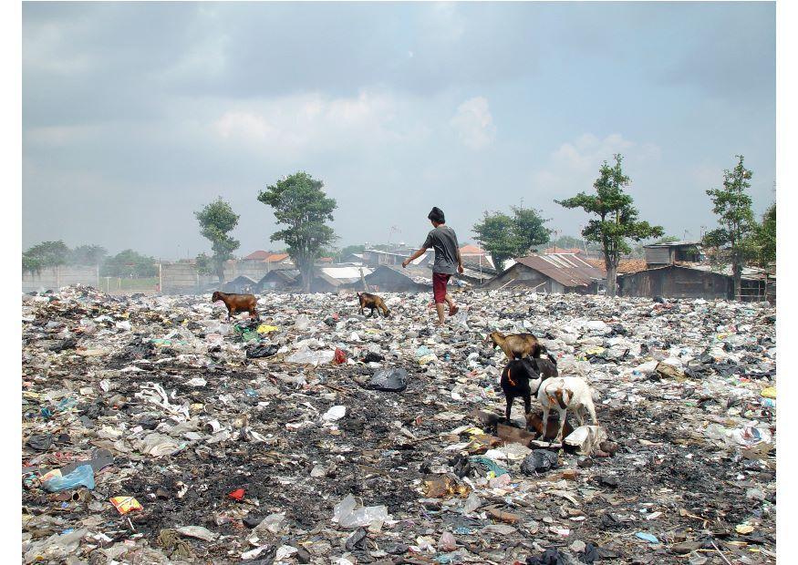 Foto elendsviertel in jakarta