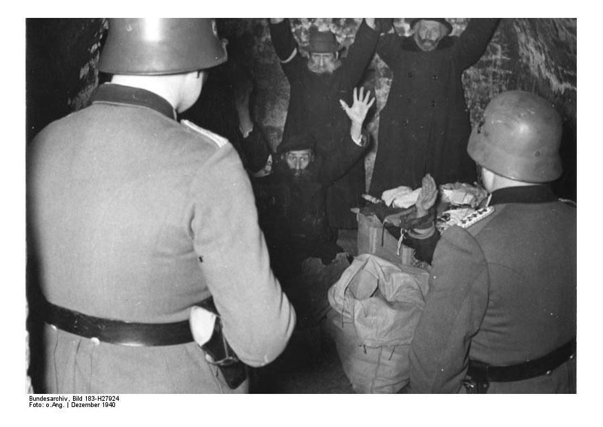 Foto ghetto von lublin - polen - polizeieinsatz