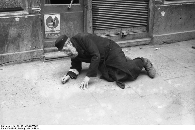 Foto polen - warschauer ghetto - alter mann