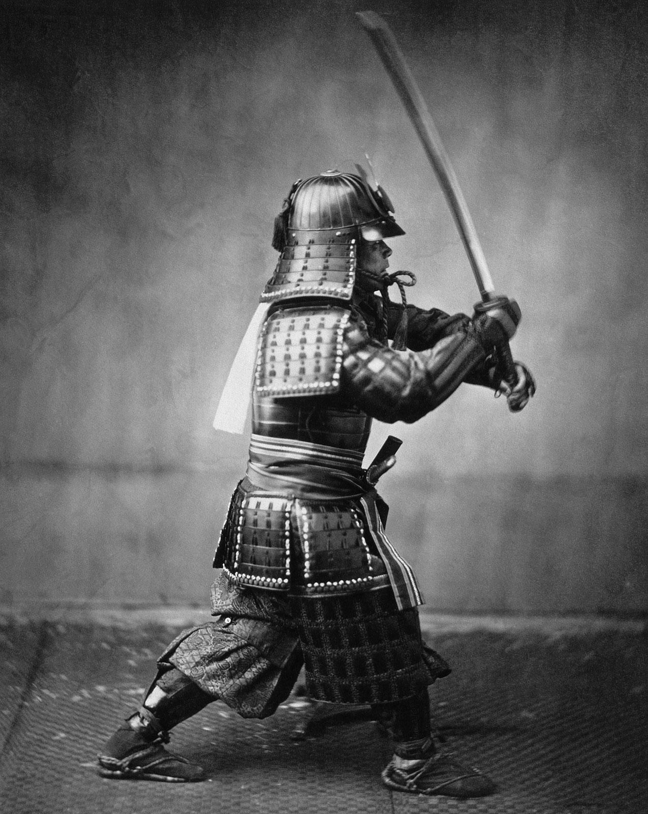 Foto samurai mit schwert