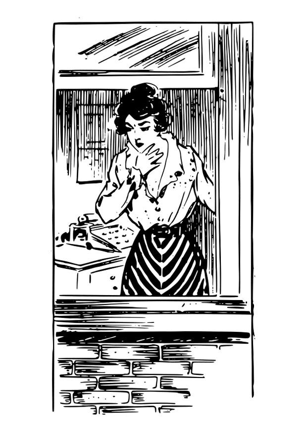 frau am fenster Malvorlage frau am fenster