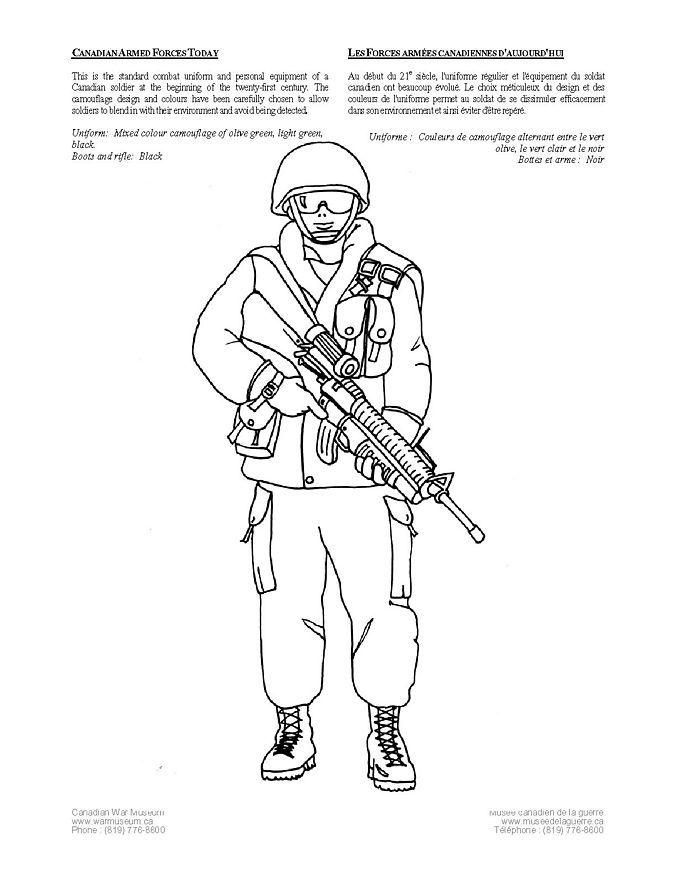 Malvorlage gegenwA¤rtiger kanadischer soldat
