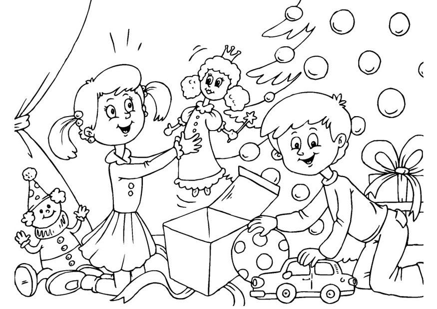 geschenke auspacken Malvorlage geschenke auspacken