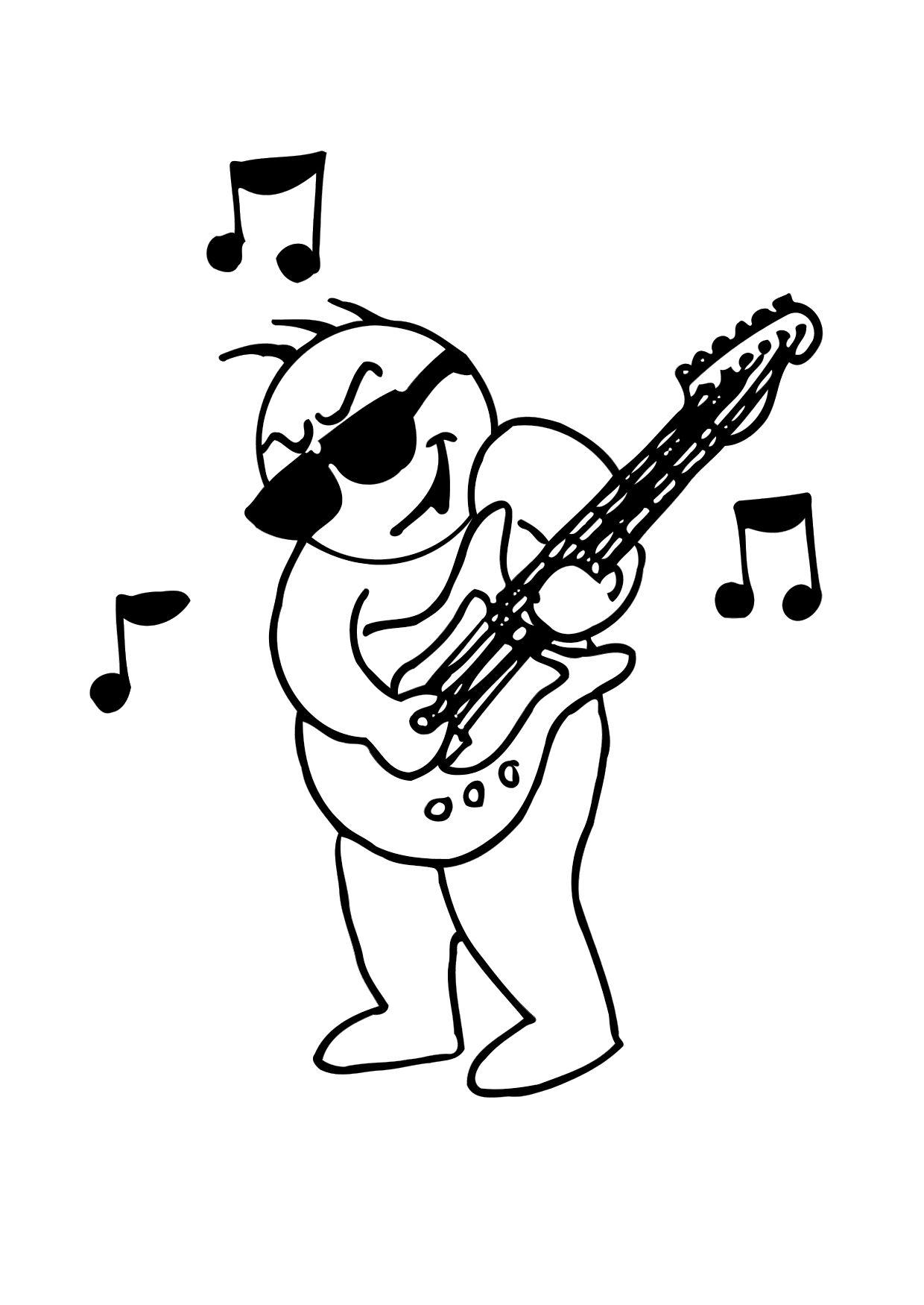 Malvorlage gitarre spielen
