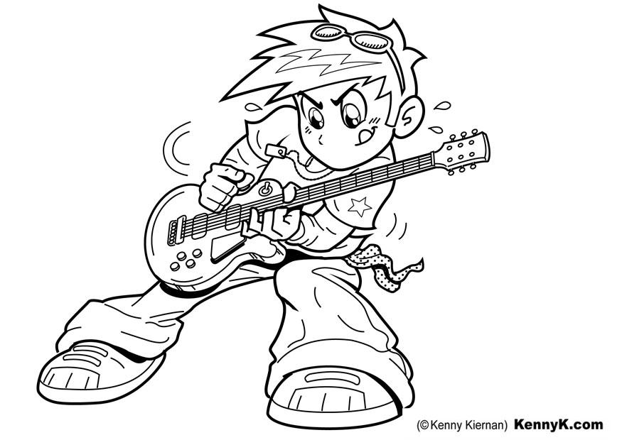 Malvorlage gitarre spielen