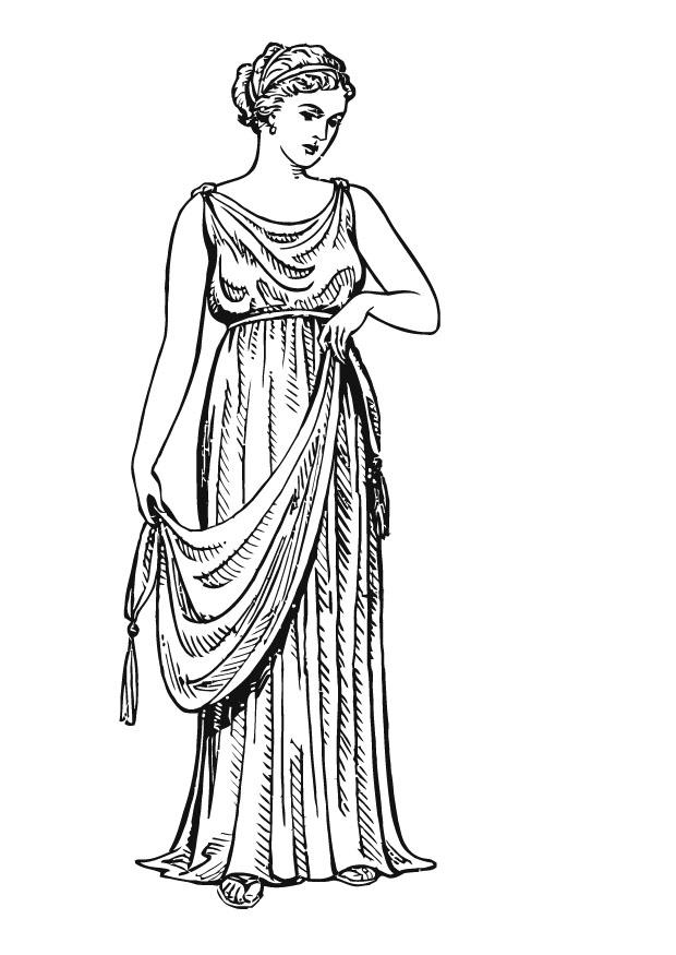 griechische frau mit chiton Malvorlage griechische frau mit chiton