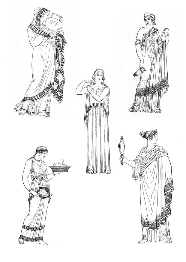 griechische frauen Malvorlage griechische frauen