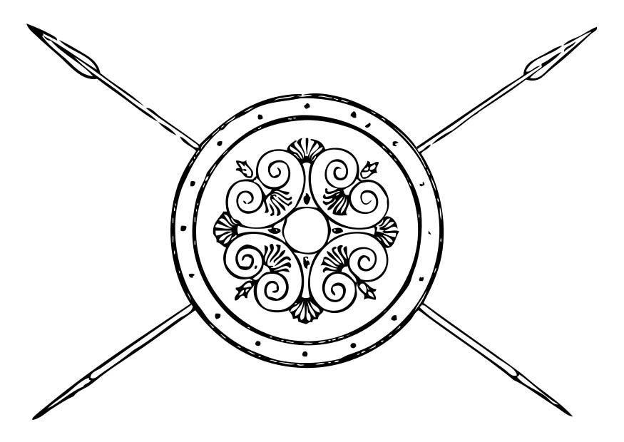 griechischer speer und schild Malvorlage griechischer speer und schild
