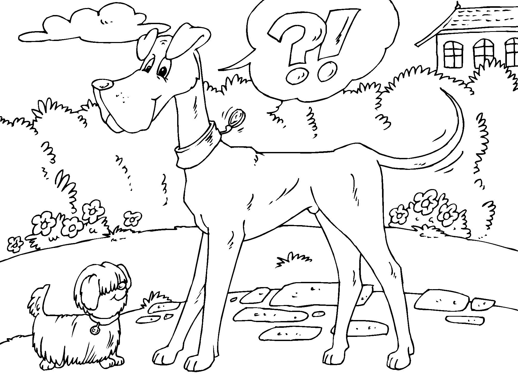 grosser und kleiner hund Malvorlage grosser und kleiner hund