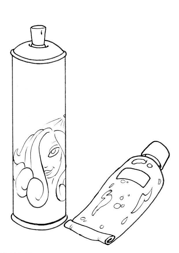 haarspray und haargel ohne text Malvorlage haarspray und haargel ohne text