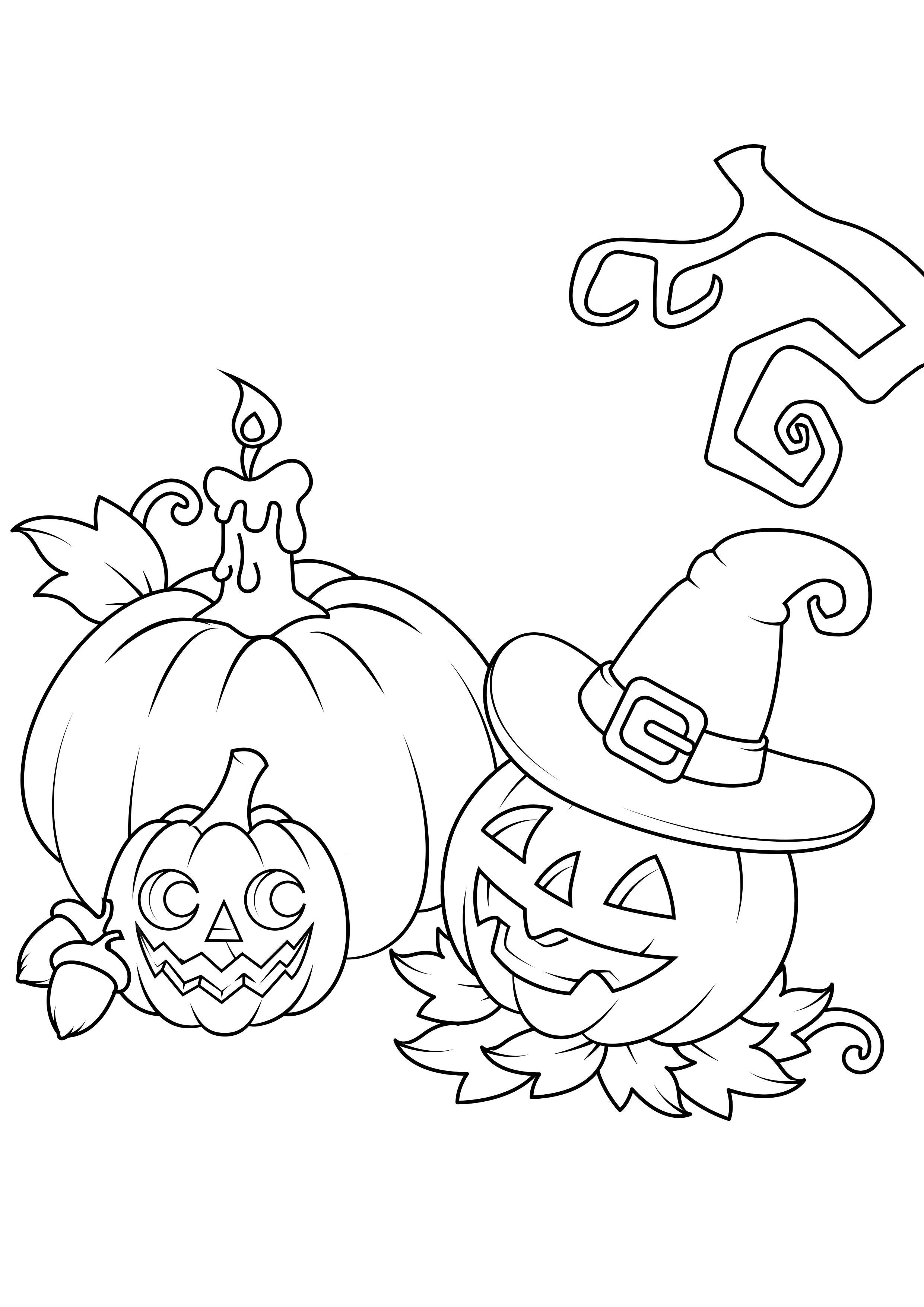 Malvorlage halloween-kA¼rbisse
