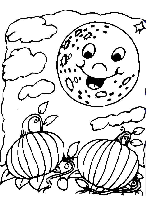 Malvorlage halloween nacht