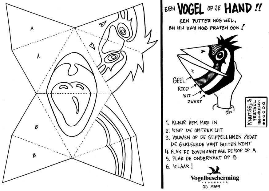 handmaske vogel Malvorlage handmaske vogel