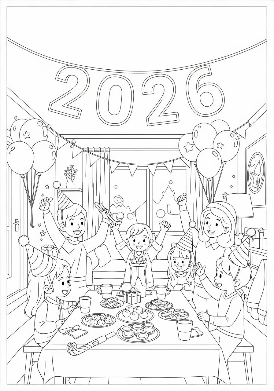 happy new year 2026 Malvorlage happy new year 2026