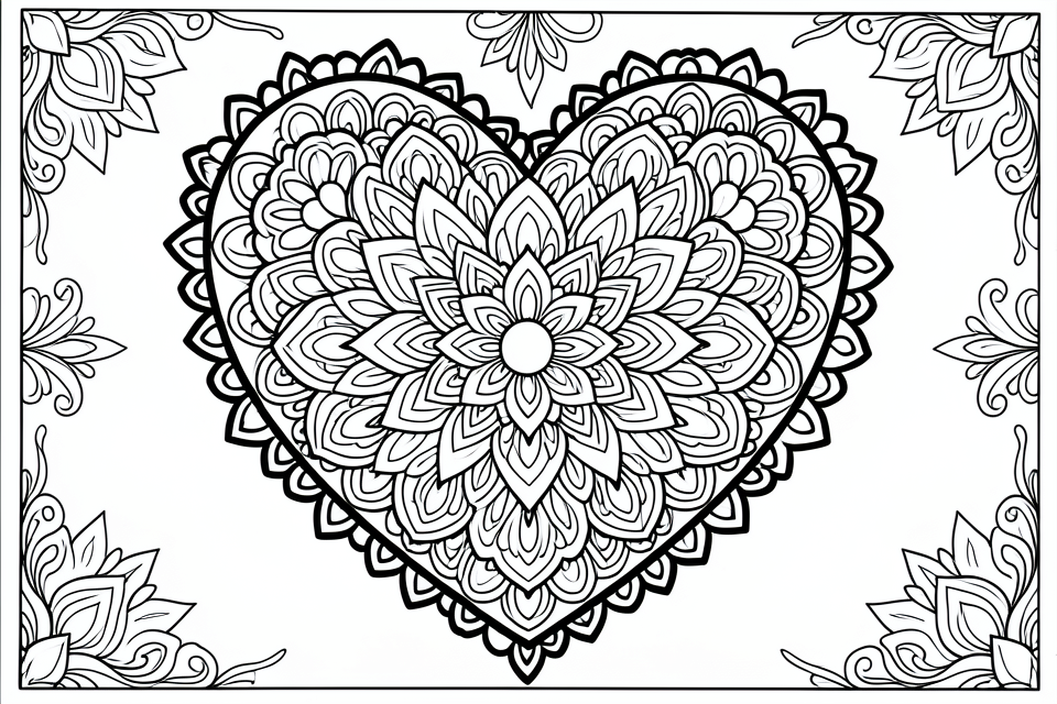 herzmandala Malvorlage herzmandala