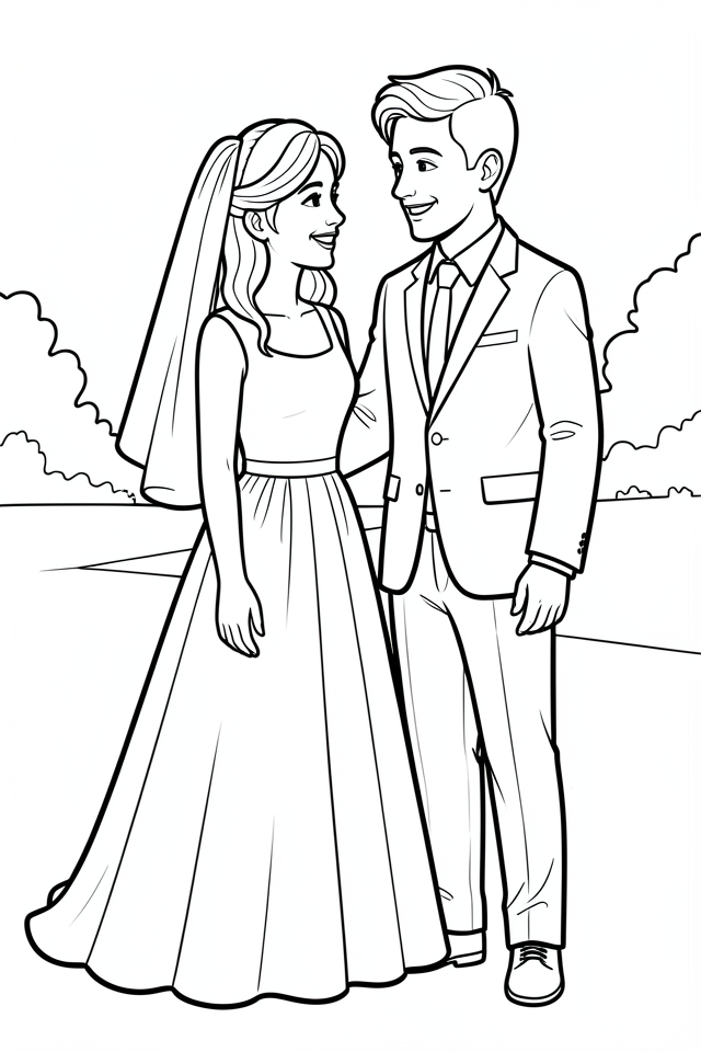 Malvorlage hochzeit