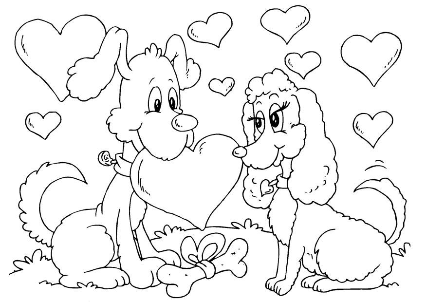 hundevalentinstag Malvorlage hundevalentinstag