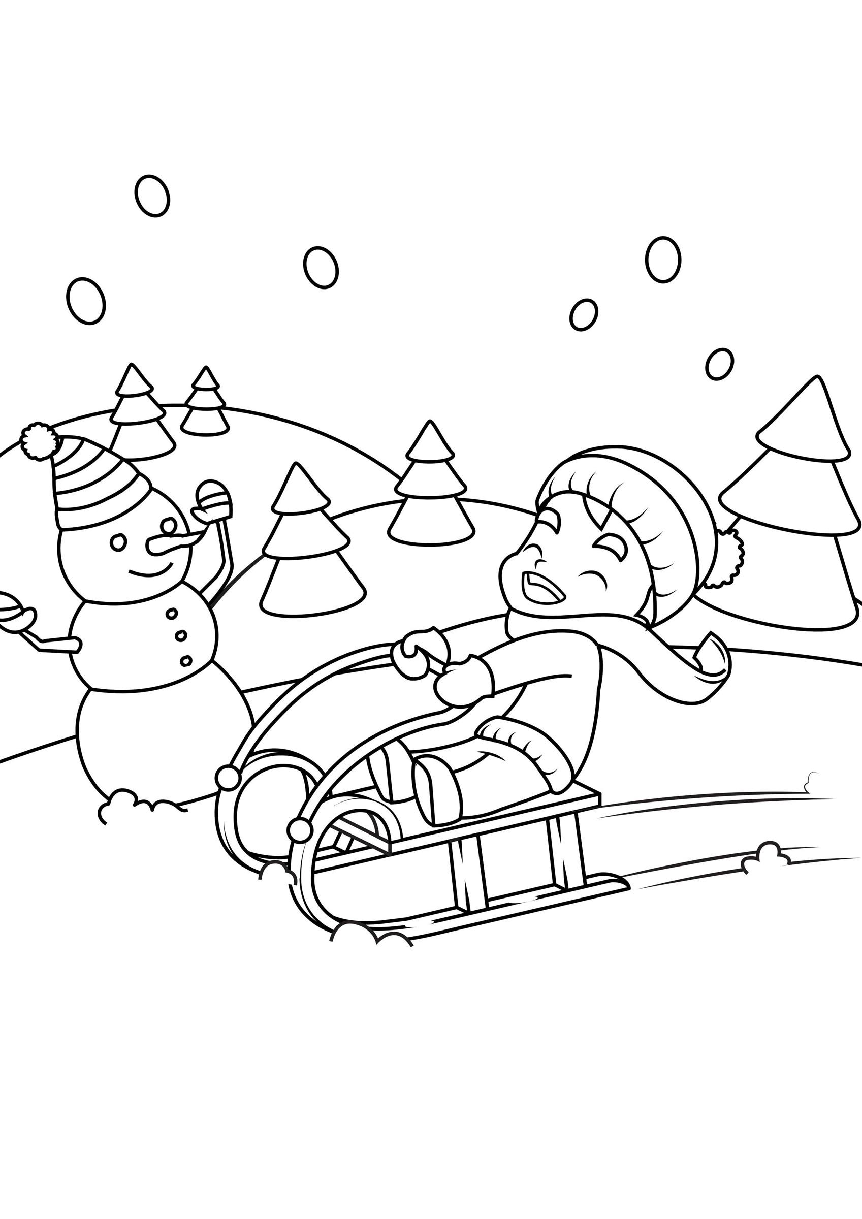 im schnee spielen Malvorlage im schnee spielen