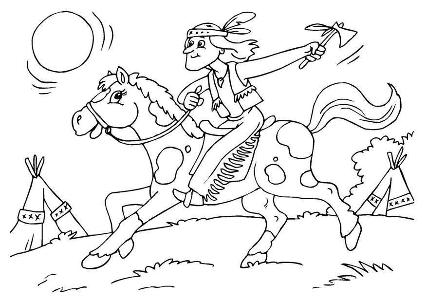 indianer auf dem pferd Malvorlage indianer auf dem pferd