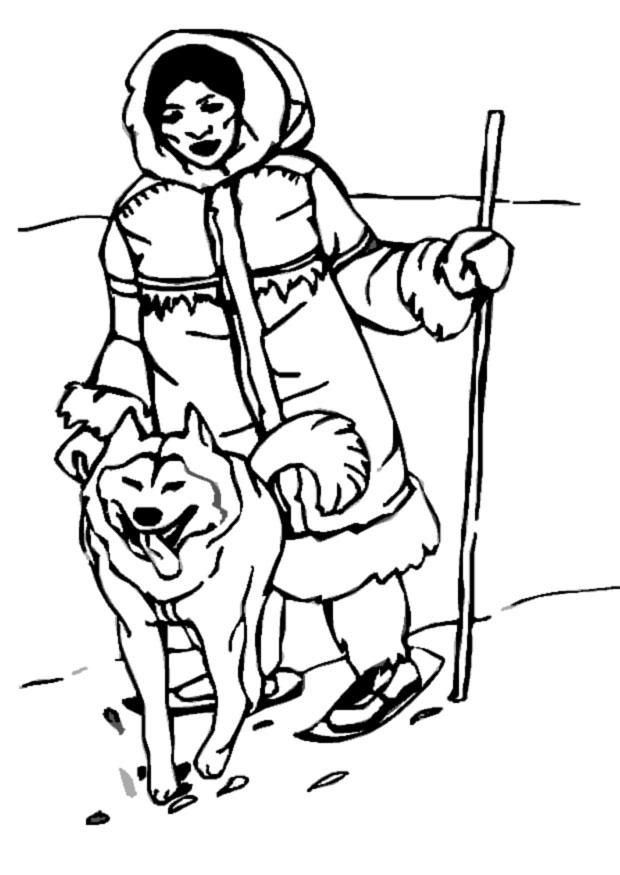 Malvorlage inuit eskimo