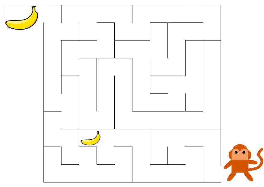 Bild irrgarten affe und banane